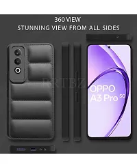 Silicon Puff Case with Camera Protection Compatible for Oppo A3 Pro 5G -Black-thumb2