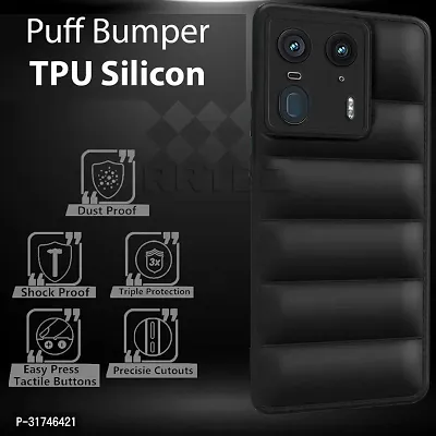 Silicon Puff Case with Camera Protection Compatible for Motorola Edge 50 Ultra 5G -Black-thumb4