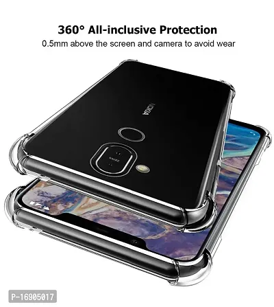 RRTBZ Transparent Soft Flexible TPU Case Cover Compatible for Nokia 8.1 with C-Type USB OTG Adapter-thumb2