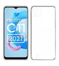 RRTBZ Transparent Soft Silicone TPU Flexible Back Cover Compatible for Realme C11 2021 with OTG Adapter and Data Cable-thumb1