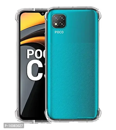 RRTBZ Transparent Soft Silicone TPU Flexible Back Cover Compatible for Xiaomi Poco C3