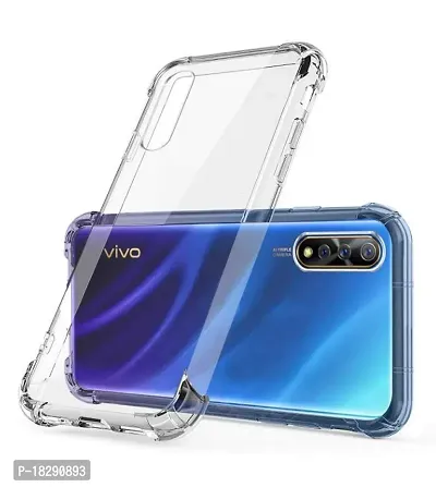 RRTBZ Silicon Transparent TPU Case Cover Compatible for Vivo S1 with Tempered Screen Guard-thumb3