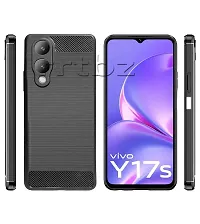 Stylish Silicon Back Cover Compatible For Vivo Y17S -Black-thumb1