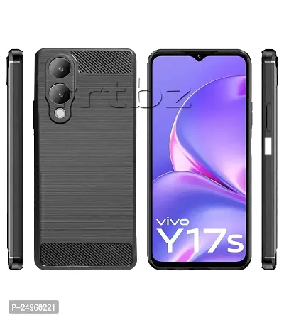 Stylish Silicon Back Cover Compatible For Vivo Y17S -Black-thumb2