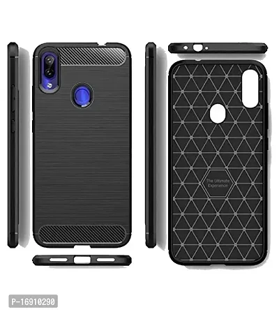 RRTBZ Carbon Fibre Slim TPU Flexible Back Case Cover Compatible for Xiaomi Redmi Note 5 Pro-thumb2