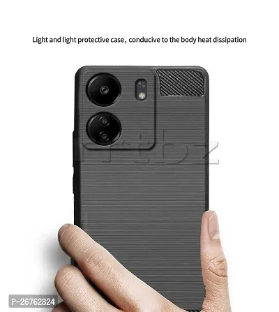 Classic Soft Armor Back Case Compatible For Redmi 13C 4G / Poco C65 , Black-thumb4