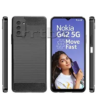 Stylish Silicon Back Cover Compatible For Nokia G42 5G -Black-thumb1