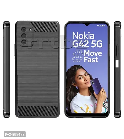 Stylish Silicon Back Cover Compatible For Nokia G42 5G -Black-thumb2