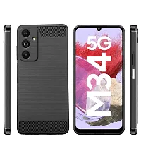 Rrtbz Soft Armor Back Case Compatible For Samsung Galaxy M34 5G -Black-thumb1