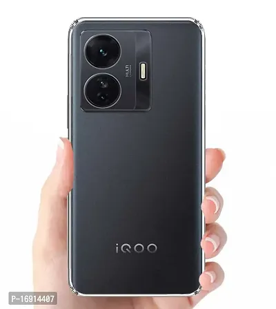 RRTBZ Soft Silicon Transparent TPU Case Cover Compatible for iQOO Z6 Pro 5G / Vivo T1 Pro with Type-C Data Cable-thumb3