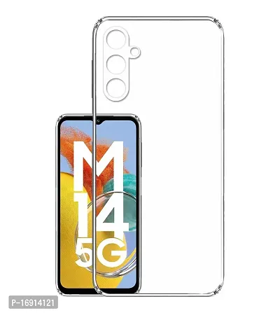 RRTBZ Soft Back Case Cover Compatible for Samsung Galaxy M14 5G (Transparent TPU)