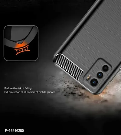 RRTBZ Carbon Fiber Hybrid Armor Shock Proof TPU Back Case Cover Compatible for Motorola Moto G42 -Black-thumb4