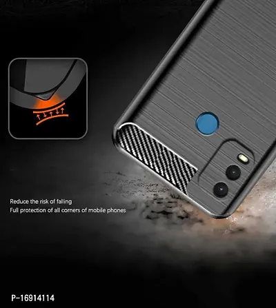 RRTBZ Carbon Fiber TPU Back Case Cover Compatible for Nokia G11 Plus -Black-thumb4