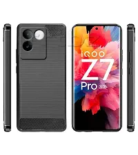 Stylish Silicon Back Cover Compatible For Iqoo Z7 Pro 5G / Vivo T2 Pro 5G -Black-thumb1