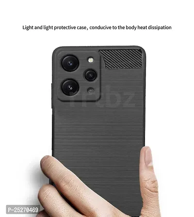 Rrtbz Soft Armor Back Case Compatible For Redmi 12 5G / Redmi 12 4G / Poco M6 Pro 5G -Black-thumb4