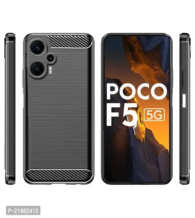 RRTBZ Soft Armor Back Case Compatible for Poco F5 5G -Black-thumb2