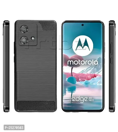 Rrtbz Soft Armor Back Case Compatible For Motorola Edge 40 Neo -Black-thumb2