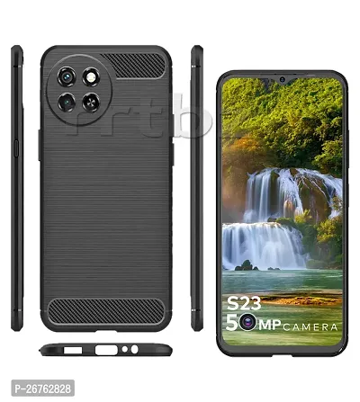 Classic Soft Armor Back Case Compatible For Itel S23 , Black-thumb2