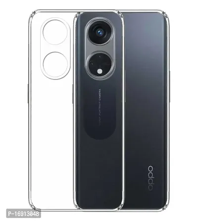 RRTBZ Soft Silicon Back Case Cover Compatible for Reno 8T / Reno8 T 5G (Transparent TPU)-thumb0