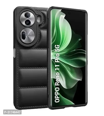 Silicon Puff Case with Camera Protection Compatible for Oppo Reno 11 Pro 5G 5G -Black-thumb0