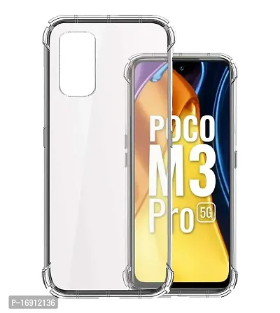 RRTBZ Soft Flexible Silicone Transparent Back Cover Compatible for Xiaomi Poco M3 Pro 5G-thumb0