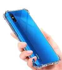 RRTBZ Transparent Soft Silicone TPU Flexible Back Cover Compatible for Xiaomi Redmi 9A with Data Cable and Screen Guard-thumb2