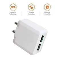 RRTBZ Dual Port Wall Charger with 3.1 Amp Power Supply Compatible for All Android and iOS Devices with Micro USB Cable | Mobile Charger | Power Adapter | Wall Charger-thumb1