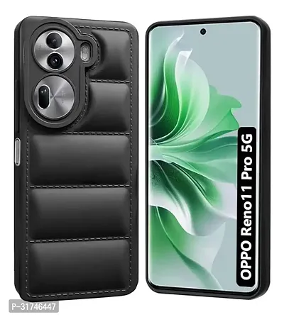 Silicon Puff Case with Camera Protection Compatible for Oppo Reno 11 Pro 5G 5G -Black-thumb2