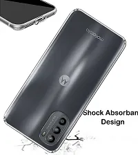 RRTBZ Transparent Soft Silicone TPU Flexible Back Cover Compatible for Motorola Moto G52 with OTG Adapter-thumb3