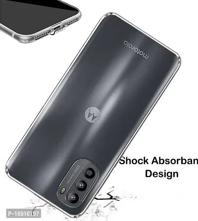 RRTBZ Transparent Soft Silicone TPU Flexible Back Cover Compatible for Motorola Moto G52 with OTG Adapter-thumb4