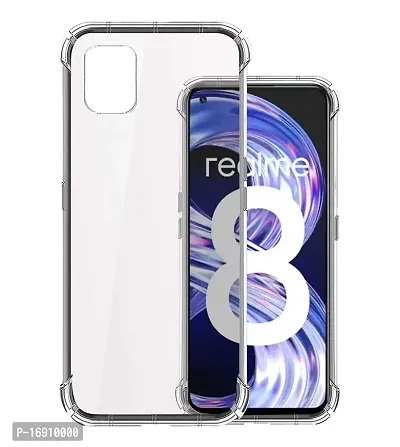 RRTBZ Transparent Soft Silicone TPU Flexible Back Cover Compatible for Realme 8