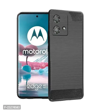 Rrtbz Soft Armor Back Case Compatible For Motorola Edge 40 Neo -Black