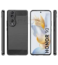 Stylish Silicon Back Cover Compatible For Honor 90 5G -Black-thumb1