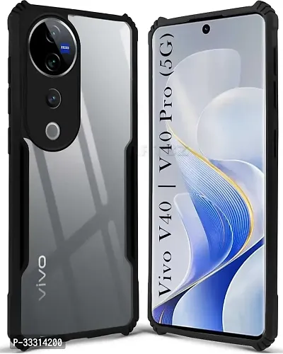 Vivo V40 V40 Pro T3 Ultra Camera Protection Shockproof Clear Back Eagle Back Case Cover PC TPU Compatible for Vivo V40 5G V40 Pro 5G T3 Ultra 5G with UV Tempered Screen Guard Black-thumb2