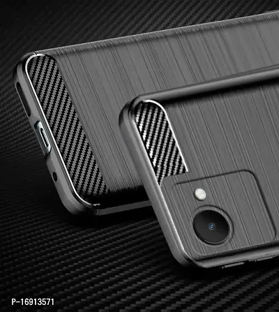 RRTBZ Carbon Fiber Hybrid Armor TPU Back Case Cover Compatible for Realme C30 -Black-thumb5