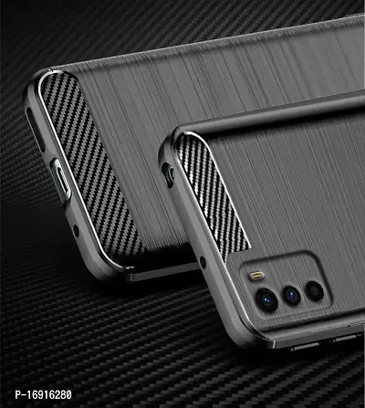 RRTBZ Carbon Fiber Hybrid Armor Shock Proof TPU Back Case Cover Compatible for Motorola Moto G42 -Black-thumb3