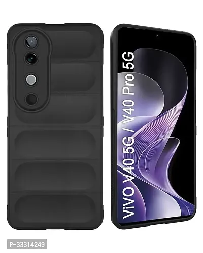 Vivo V40 V40 Pro T3 Ultra Soft Case Liquid Silicon Wave Case with Camera Protection Compatible for Vivo V40 5G V40 Pro 5G T3 Ultra 5G with UV Tempered Glass Screen Guard Black-thumb2