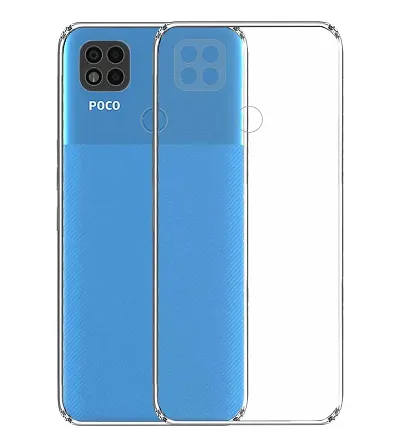 RRTBZ Transparent Soft Silicone TPU Flexible Back Cover Compatible for Poco C31 / Redmi 9 Activ