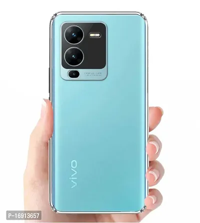 RRTBZ Soft Silicon Transparent TPU Case Cover Compatible for Vivo V25 Pro with Type-C Earphone-thumb3