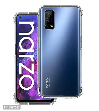 RRTBZ Soft Silicone Flexible Side Transparent Back Cover Compatible for Realme Narzo 30 Pro 5G