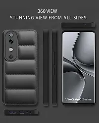 Vivo V40 V40 Pro T3 Ultra Matte Soft Case Liquid Silicon Puff Case with Camera Protection Compatible for Vivo V40 5G V40 Pro 5G T3 Ultra 5G with Stylus Black-thumb1