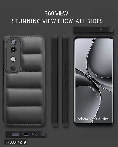 Vivo V40 V40 Pro T3 Ultra Matte Soft Case Liquid Silicon Puff Case with Camera Protection Compatible for Vivo V40 5G V40 Pro 5G T3 Ultra 5G with Stylus Black-thumb2