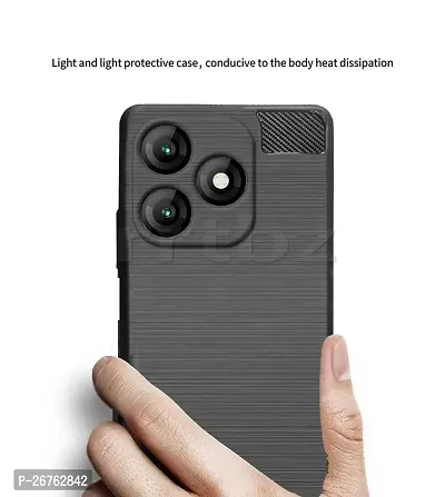 Classic Soft Armor Back Case Compatible For Itel A70 , Black-thumb4