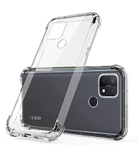 RRTBZ Back Cover Case Compatible for Oppo A15 Soft Silicone TPU Flexible Back Cover Compatible for Oppo A15 (Transparent) with Screen Guard-thumb1