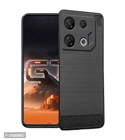 Stylish Silicon Back Cover Compatible For Infinix Gt 10 Pro -Black