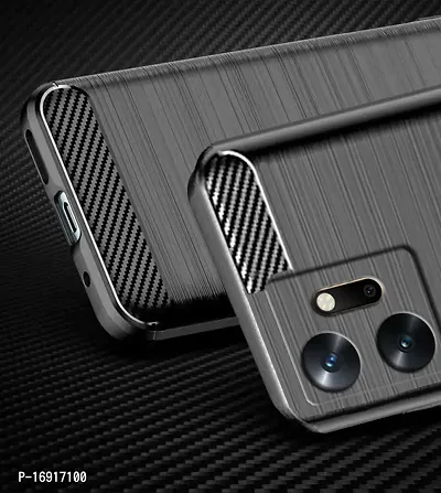 RRTBZ Carbon Fiber Hybrid Armor TPU Back Case Cover Compatible for Infinix Zero 20 -Black-thumb5