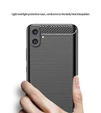 RRTBZ Carbon Fiber Armor Shock Proof TPU Back Case Cover Compatible for Samsung Galaxy M04/A04 with Screen Guard -Black-thumb3