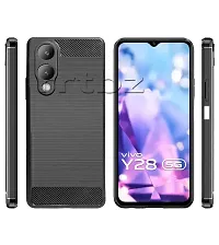 Classic Soft Armor Back Case Compatible For Vivo Y28 5G , Black-thumb1