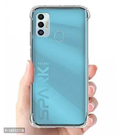 RRTBZ Soft Flexible Silicone Transparent Back Cover Compatible for Tecno Spark 7 / Spark 7T-thumb4