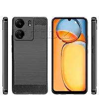 Classic Soft Armor Back Case Compatible For Redmi 13C 4G / Poco C65 , Black-thumb1